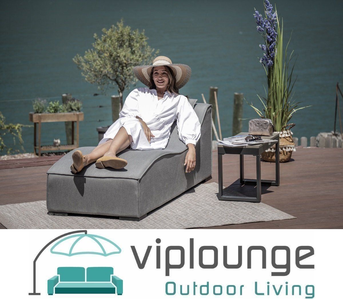 Viplounge Sedie a sdraio: Bequemer Liegestuhl Sun grau – Nuovo e nell'imballaggio originale da Uznach venduto da viplounge 2
