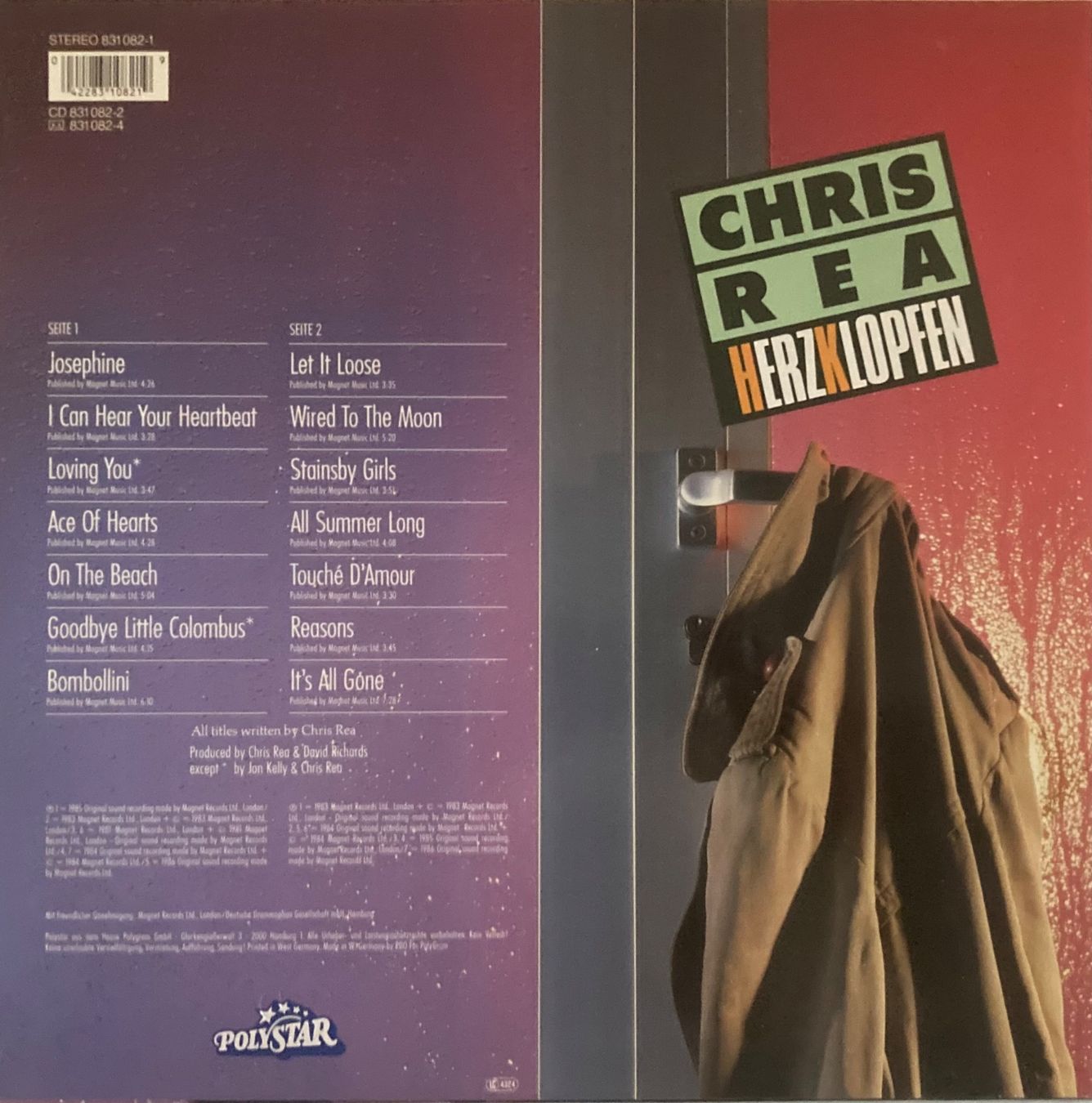Dischi in vinile: CHRIS REA - HERZKLOPFEN – Usato da Poliez-Pittet venduto da Newtown-Records 1