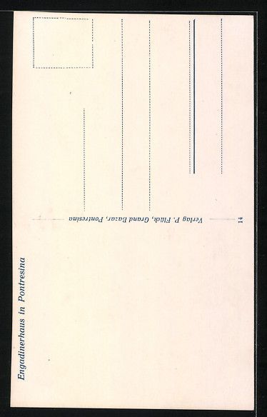 Cartoline postali: AK Pontresina, Engadinerhaus – Usato da Berlin venduto da bartko-reher 1
