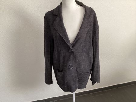 Gerry Weber Jacke Blazer Gr. ca.46/48 d.grau Wolle