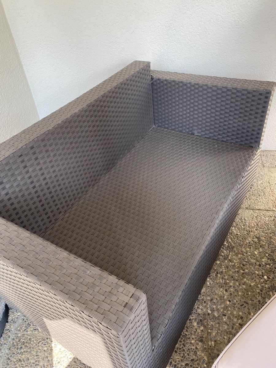 Viplounge Tischset: Gartenlounge Set Polyrattan 5-teilig mit Tisch grau – Gebraucht aus Einsiedeln von Miri.98 2