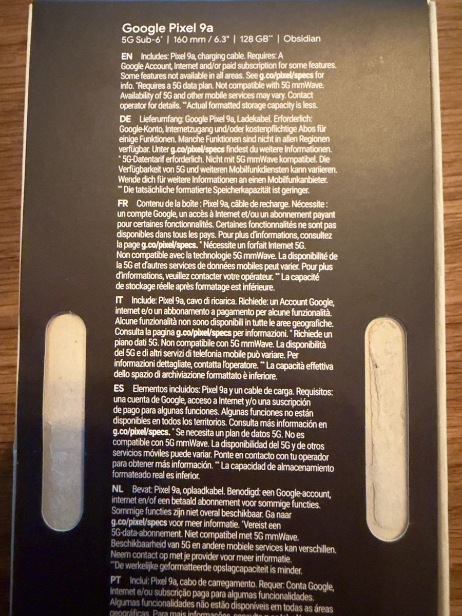Google Telefoni cellulari / Smartphones: Google Pixel 9a 128GB Obsidian Smartphone Neu – Nuovo e nell'imballaggio originale da Brunegg venduto da Robin85 4