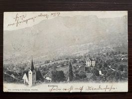 EICHBERG (RHEINTAL) Ortsansicht mit Kirche, 1907