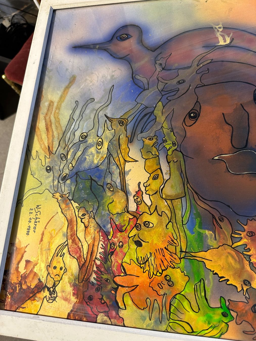 Dipinti: Original Bild Willi Schärer signiert 1990 – Usato da Zürich venduto da atlantis77 9