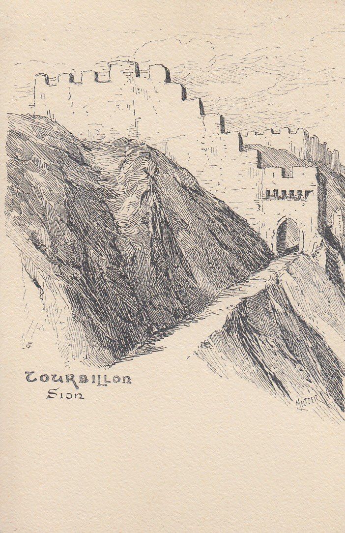 Cartoline postali: Sion   VS   -   Tourbillion – Usato da Brig venduto da Valcards54