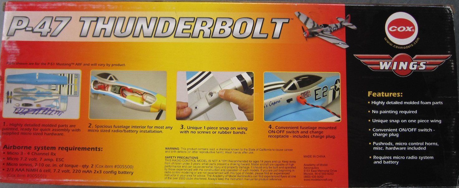 Modellismo RC: Republic P-47 Thunderbolt (1/24) – Usato da Niederuzwil venduto da Pmojzisek 1