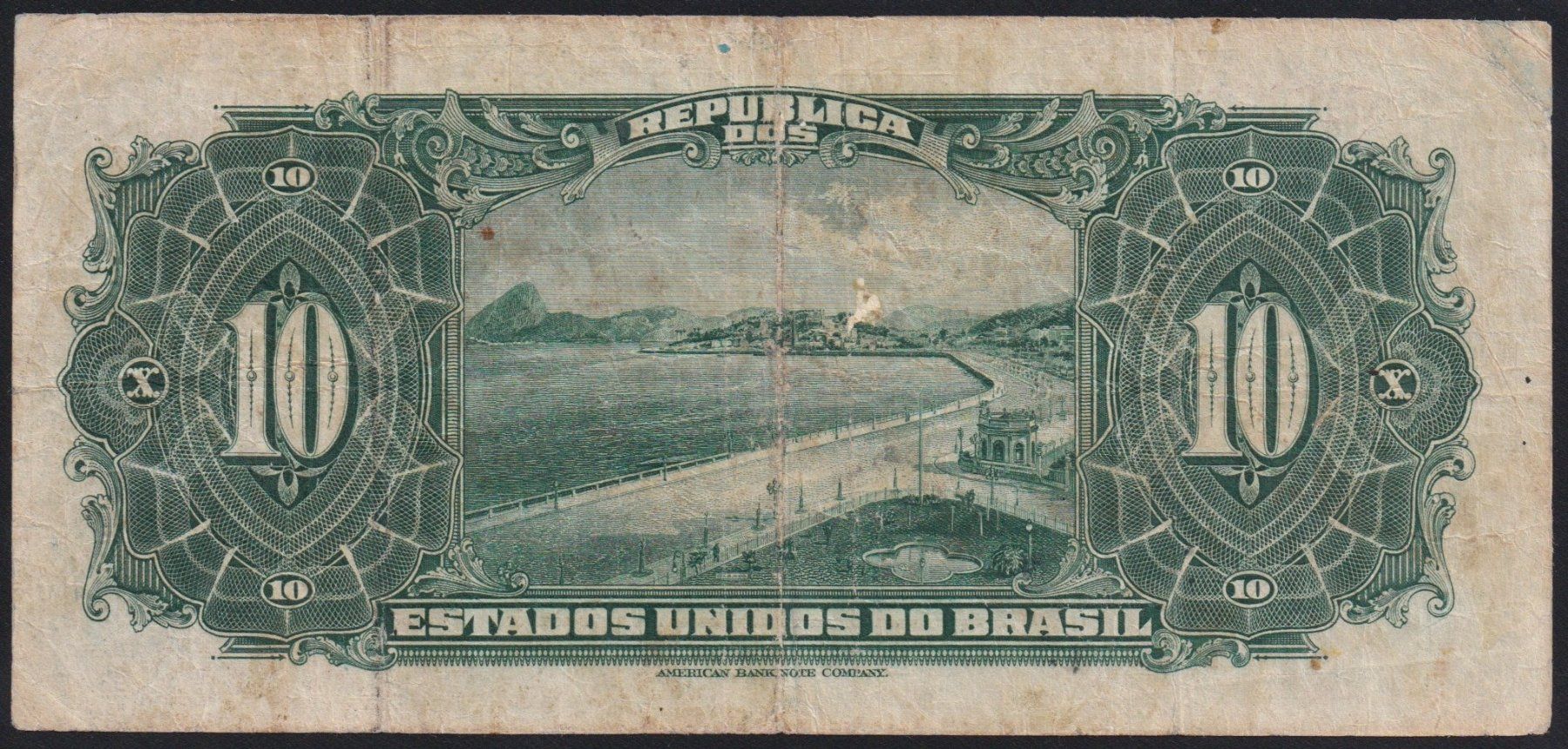 Banknoten: Brasilien 10 Mil Reis 1942 – Gebraucht aus Brugg AG von banknoten_muesli 1