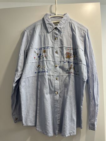 Vintage Equestrian Heritage Bluse bestickt Landhaus