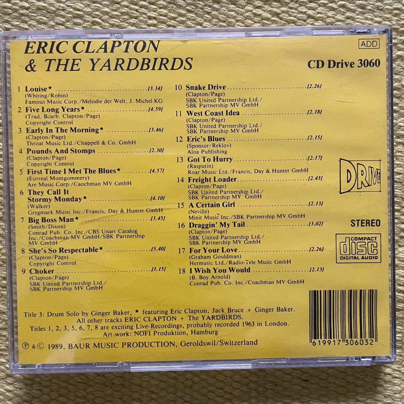 CD: ERIC CLAPTON&THE YARDBIRDS-CLAPTON&YARDBIRDS – Usato da Rorschacherberg venduto da CD-Roli 1