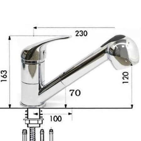 Rubinetteria: Küchenarmatur Wasserhahn mit Handbrause – Nuovo (secondo la descrizione) da Thun venduto da coverall 2