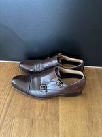Herren Lederschuhe Doppel monkstrap braun