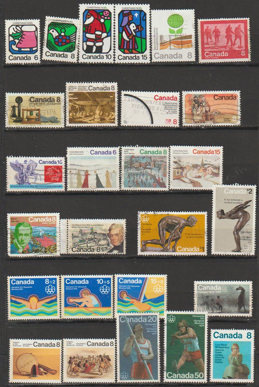 Alle Briefmarken: Canada lots variés, divers thèmes – Gebraucht aus Crans-Montana von kira56