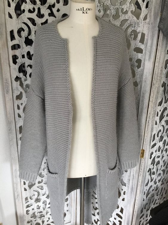 Schne Strickjacke Lang Grau Bilder