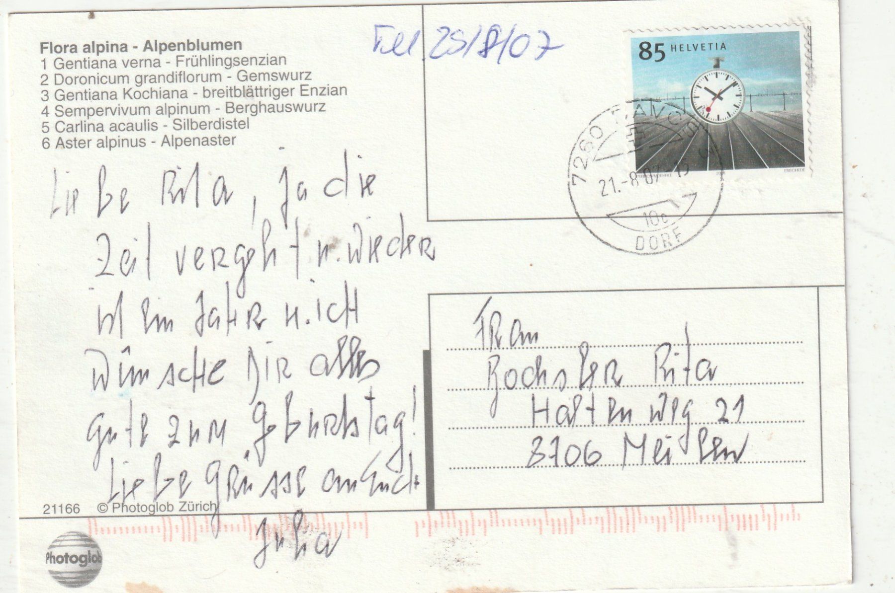 Cartoline postali: Blumenkarte – Usato da Lumbrein venduto da made02 1