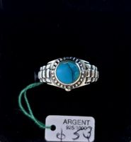 Bague Chevalière Style Bracelet Montre Jubilée Turquoise 925