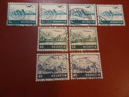 1941 LOT FLUGPOST MIT BLINDZÄHNEN, 8 Stück, schöne Stempel