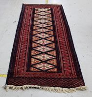 Läufer rot beige mit Rautenmuster