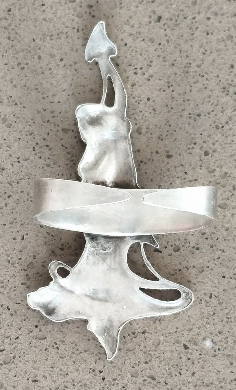 Anelli: Statement Ring Jugendstilmotiv Band Silber – Usato da Zürich venduto da Tanteemma369 1