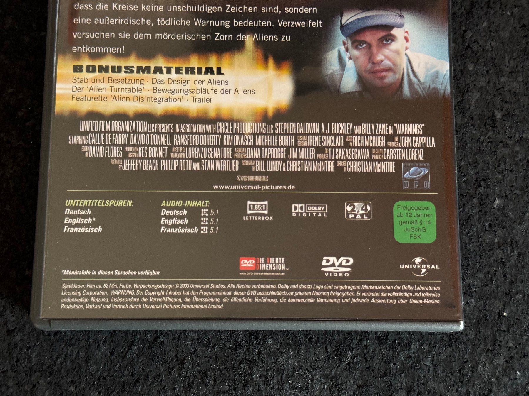 Tutti i DVDs: WARNINGS "Die Zeichen sind da" SciFi DVD DE/EN/FR – Usato da Fribourg venduto da tschjoly 3