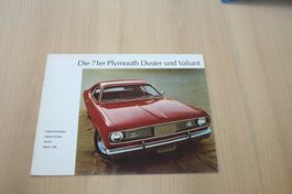 Plymouth Duster / Valiant Broschüre 71er Modell Deutsch!