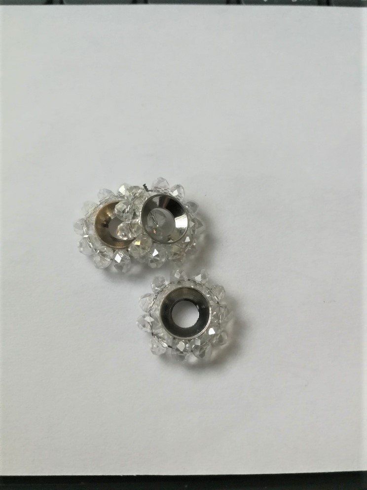 Perlen (unechte): Metall Rondelle Glas transparent 16mm – Neu (gemäss Beschreibung) aus Alpnachstad von perlengaby