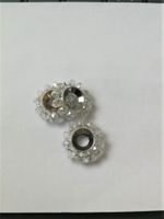 Metall Rondelle Glas transparent 16mm