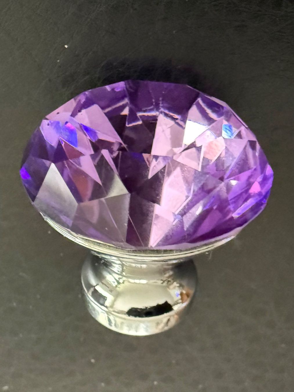 Eisenwaren: MÖBELKNOPF  Geschliffener Glaskopf violett – Neu (gemäss Beschreibung) aus Subingen von ArtBead 3