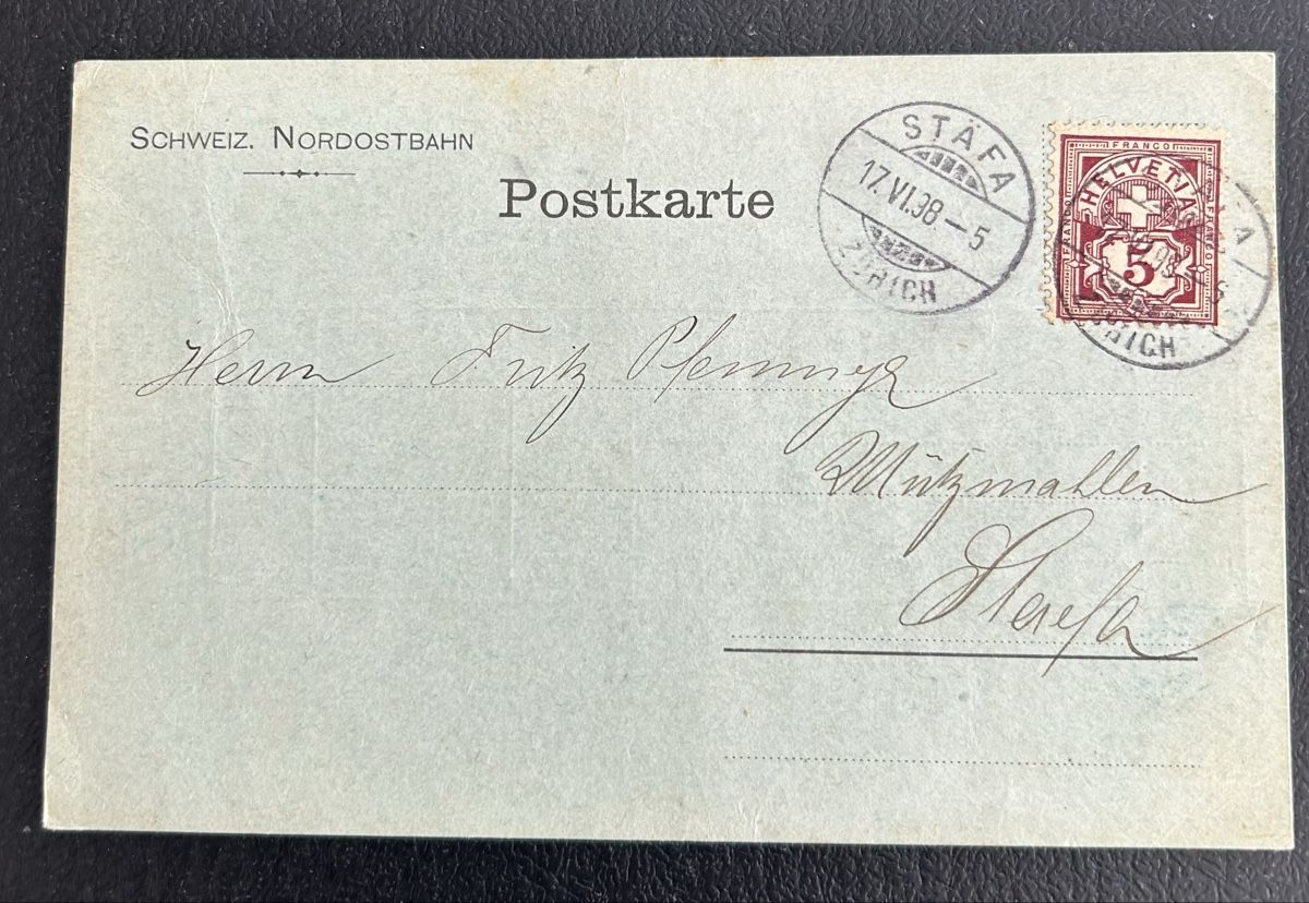 Cartoline postali: Avis Karte Stäfa 1898 – Usato da Horw venduto da Tellbub