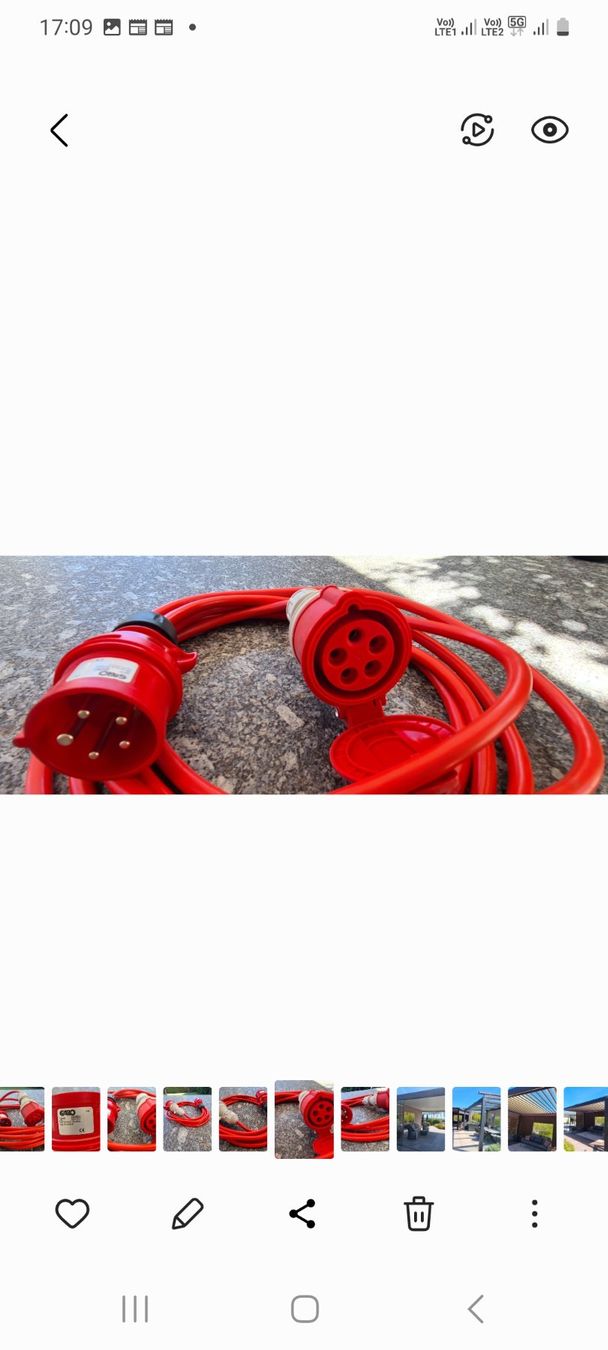 GIFAS Cavi: Verlaengerungskabel Rot CEE Stecker mit 5 Pin – Usato da Unterentfelden venduto da Toni11.1966 2