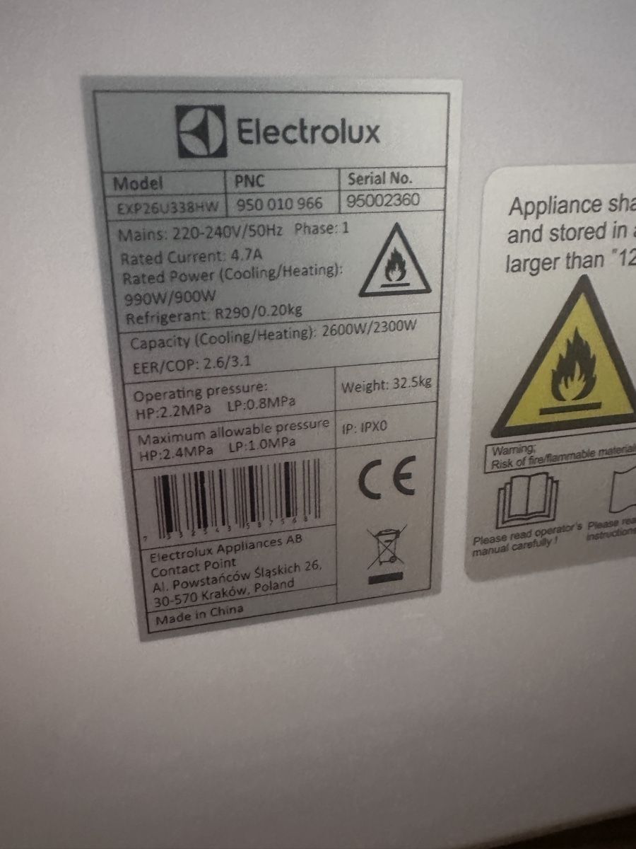 Electrolux Condizionatori: Electrolux mobiles Klimagerät 9000 BTU – Usato da Aarau venduto da bikestones 3