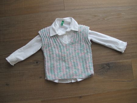 Set Bluse Benetton Baby und Pullunder für 1,5 bis 2 Jahre