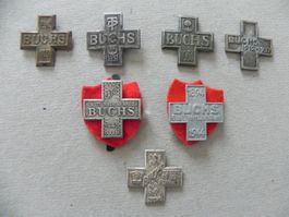 Medaille 7 Sport Abzeichen Brosche Buchs ZH 1920 - 1954