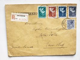 NIEDERLANDE, R-Brief 1936, kpl. Satz Zuschlagsmarken > DAVOS