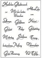 Silikonstempel Nr.741, Texte für div. Ereignisse