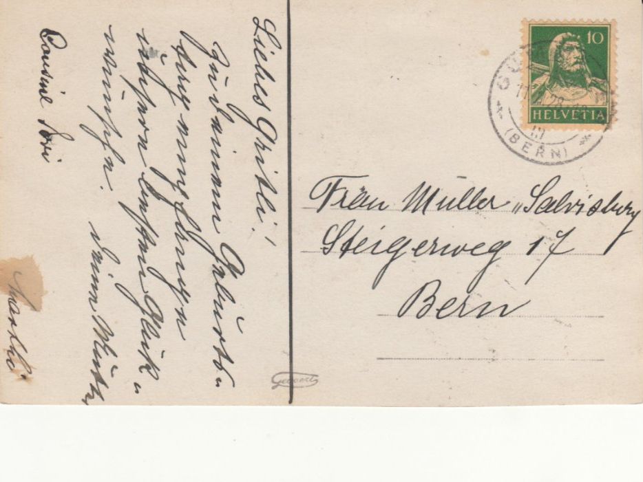 Cartoline postali: Gümmenen (?) 1928 – Usato da Bürglen TG venduto da StampGraf 1