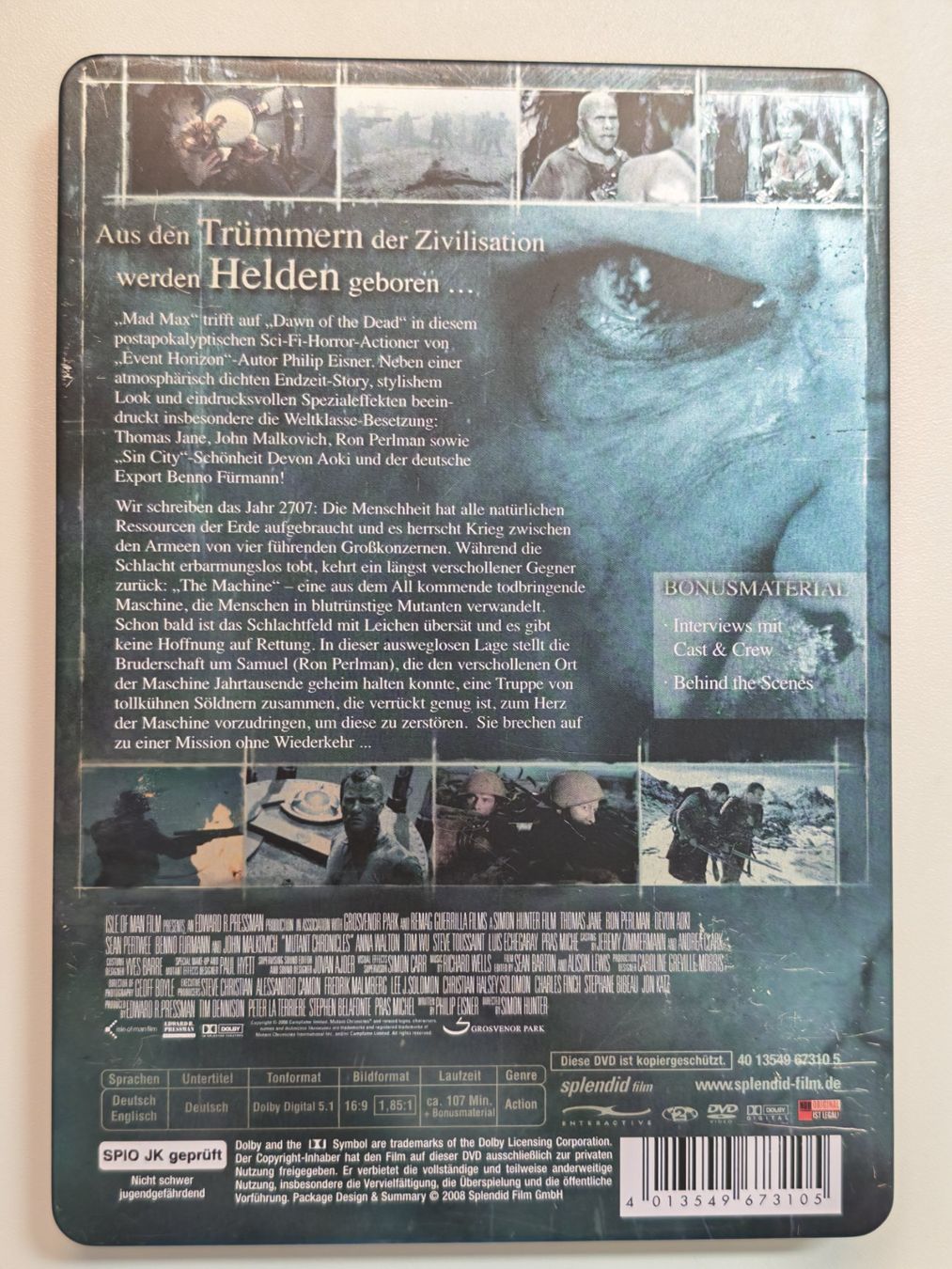 Tutti i DVDs: Mutant Chronicles - DVD-Steelbook – Usato da Liestal venduto da Kratzilla 2