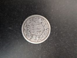 Schweizer 1 Franken Münze, Jahrgang 1898, selten!