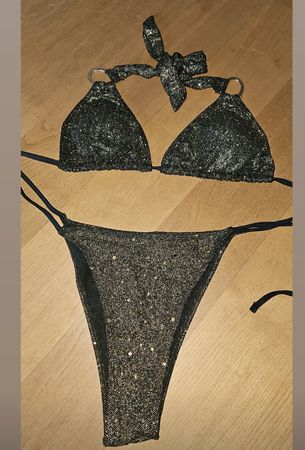 Schwarz Goldenes Bikini
