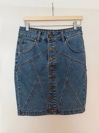 Jeansrock mit Knopfverschluss  nie getragen  Gr. M/38