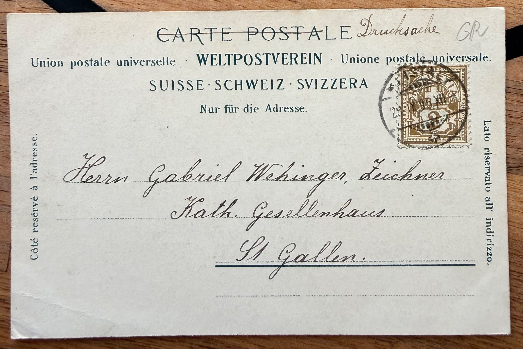 Cartoline postali: Tödi - Bergsteiger - 1895 – Usato da Lutry venduto da Ediego 2