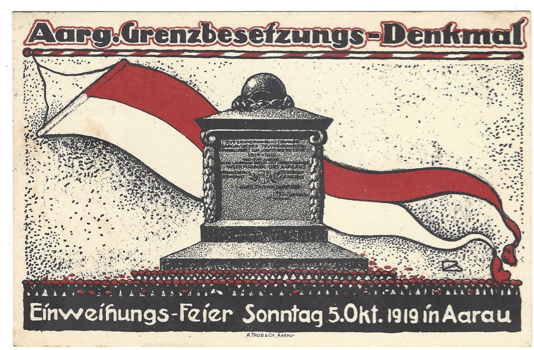 Ansichtskarten: Aarg. Grenzbesetzungs- Denkmal Aarau rar – Gebraucht aus Frauenfeld von Astra13