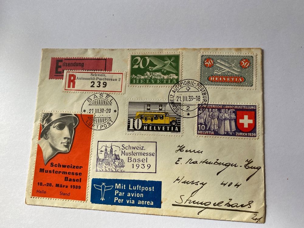 Schöner Brief Mustermesse Basel 1939 mit Luftpost. (Gebraucht) in Köniz ...