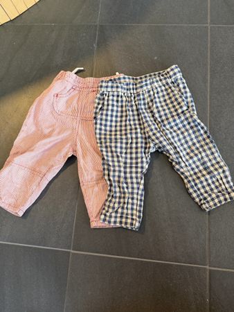 2 Baby Hosen Wheat Set kariert gestreift Grösse 74 80