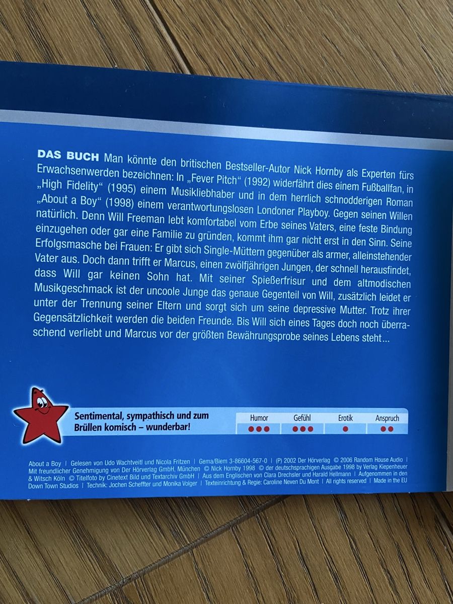 Audiolibri: About A Boy - Hörbuch 4 CDs – Usato da Rothenburg venduto da schmettervogel 1