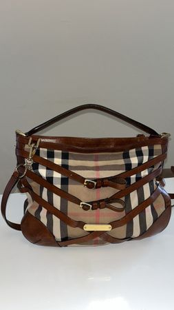 Burberry Brown House Check Canvas and Leather