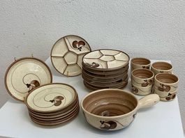 Landert Keramik Fondueset (25-teilig) Schweizer Töpferkunst