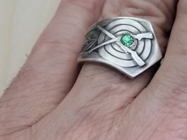 Schützen Ring mit 2 Karabiner Hand Made