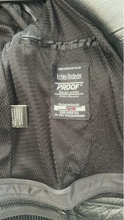 Motorradjacke Echtes Rindleder Herren Grösse 52