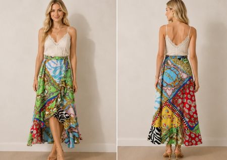 Jupe longue Pierre Cardin imprimée multicolore taille S