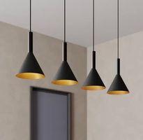 AKTION Arcchio Tadej Pendellampe, 4-fl., schwarz-gold
